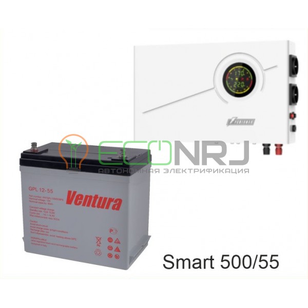 ИБП Powerman Smart 500 INV + Аккумуляторная батарея Ventura GPL 12-55