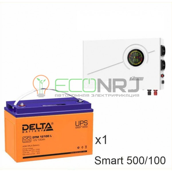 ИБП Powerman Smart 500 INV + Аккумуляторная батарея Delta DTM 12100 L
