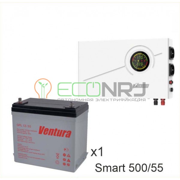ИБП Powerman Smart 500 INV + Аккумуляторная батарея Ventura GPL 12-55