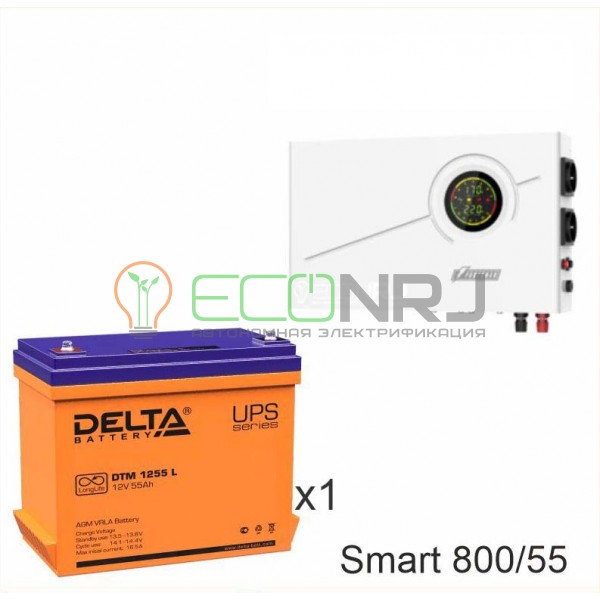 ИБП Powerman Smart 800 INV + Аккумуляторная батарея Delta DTM 1255 L