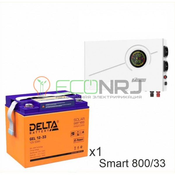 ИБП Powerman Smart 800 INV + Аккумуляторная батарея Delta GEL 12-33