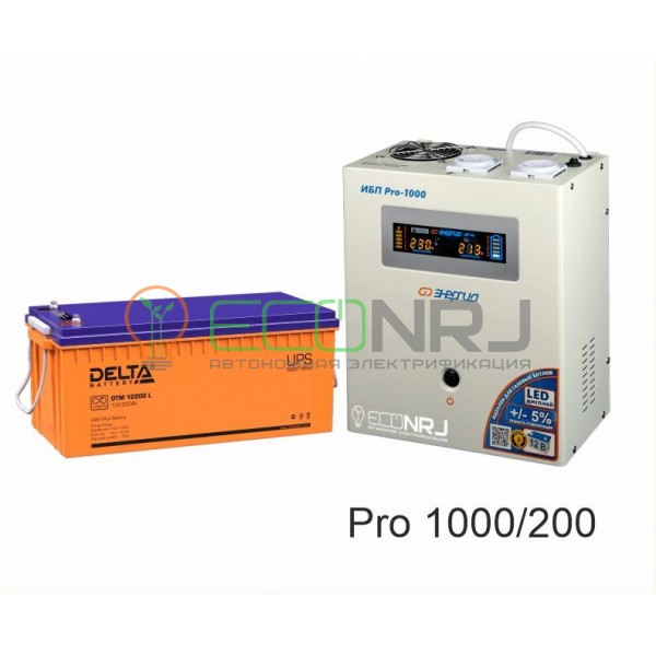 Инвертор (ИБП) Энергия PRO-1000 + Аккумуляторная батарея Delta DTM 12200 L