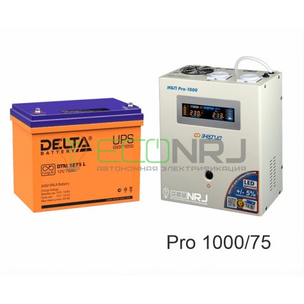 Инвертор (ИБП) Энергия PRO-1000 + Аккумуляторная батарея Delta DTM 1275 L