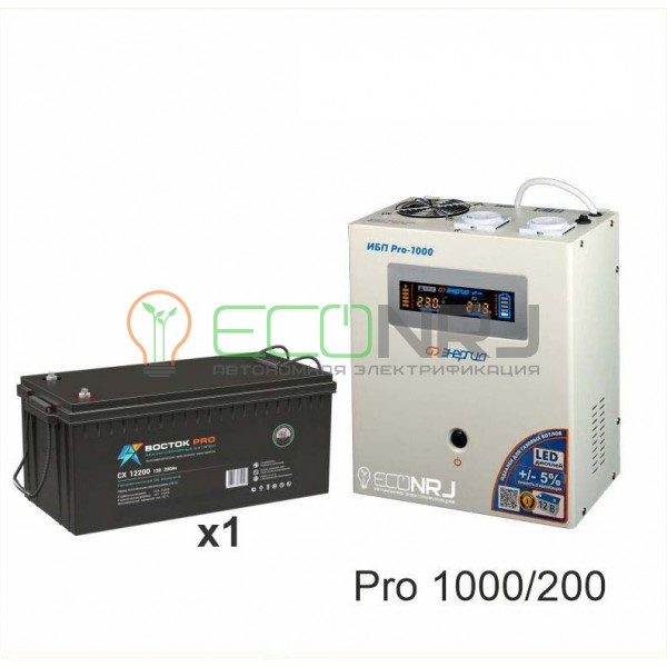 Инвертор (ИБП) Энергия PRO-1000 + Аккумуляторная батарея ВОСТОК PRO СХ-12200