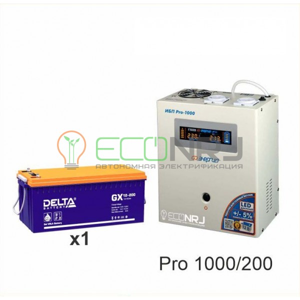 Инвертор (ИБП) Энергия PRO-1000 + Аккумуляторная батарея Delta GX 12200