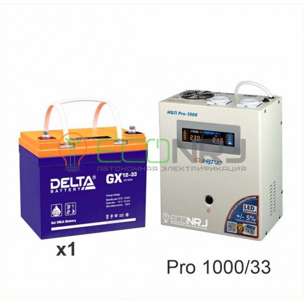 Инвертор (ИБП) Энергия PRO-1000 + Аккумуляторная батарея Delta GX 1233
