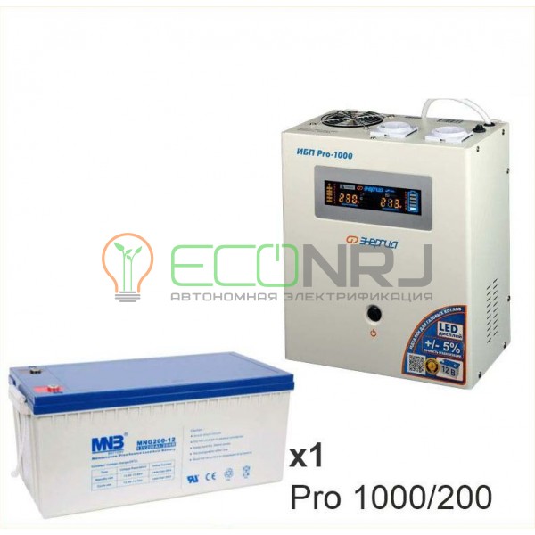 Инвертор (ИБП) Энергия PRO-1000 + Аккумуляторная батарея MNB MNG200-12