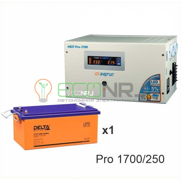 Инвертор (ИБП) Энергия PRO-1700 + Аккумуляторная батарея Delta DTM 12250 L