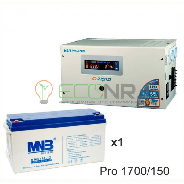 Инвертор (ИБП) Энергия PRO-1700 + Аккумуляторная батарея MNB MNG150-12