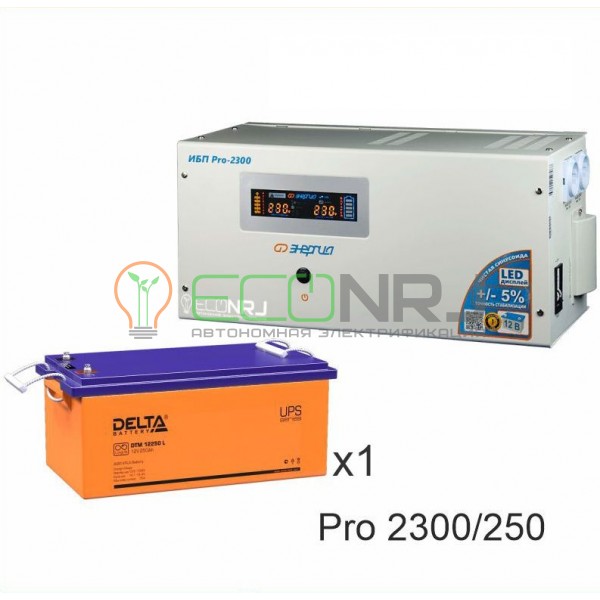 Инвертор (ИБП) Энергия PRO-2300 + Аккумуляторная батарея Delta DTM 12250 L