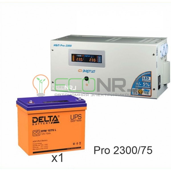 Инвертор (ИБП) Энергия PRO-2300 + Аккумуляторная батарея Delta DTM 1275 L