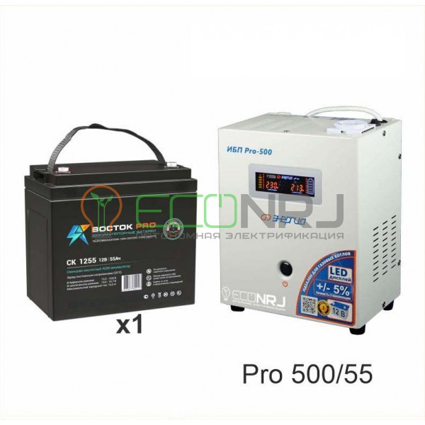 Инвертор (ИБП) Энергия PRO-500 + Аккумуляторная батарея Восток PRO CK 1255