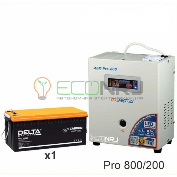 Инвертор (ИБП) Энергия PRO-800 + Аккумуляторная батарея Delta CGD 12200