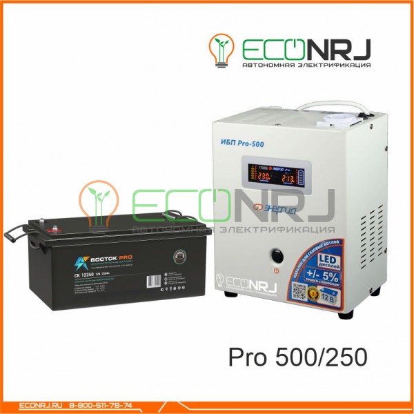 Инвертор (ИБП) Энергия PRO-500 + Аккумуляторная батарея Восток PRO CK 12250