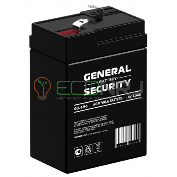Аккумуляторная батарея General Security GSL4.5-6