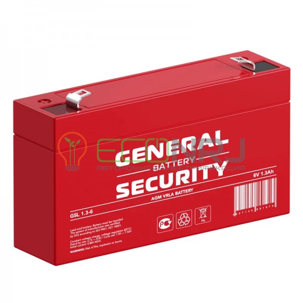 Аккумуляторная батарея General Security GSL 1.3-6
