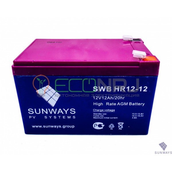 Аккумуляторная батарея SUNWAYS HR 12-12