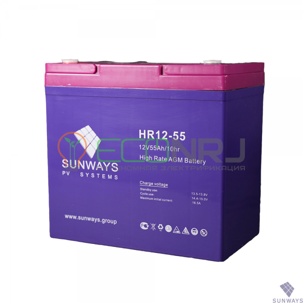Аккумуляторная батарея SUNWAYS HR 12-65