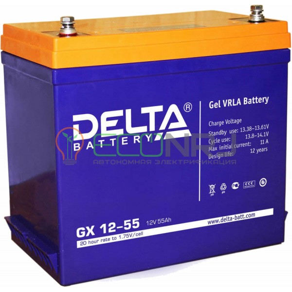 Аккумуляторная батарея Delta GX 12-55