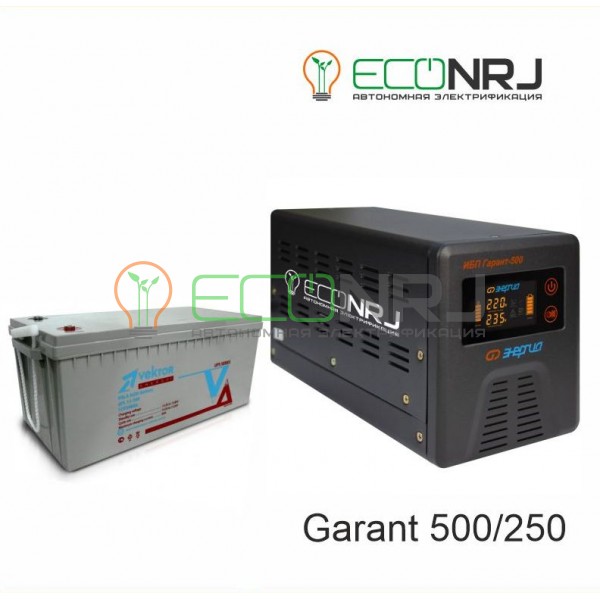 ИБП (инвертор) Энергия Гарант 500(пн-500) + Аккумуляторная батарея Vektor GL12250