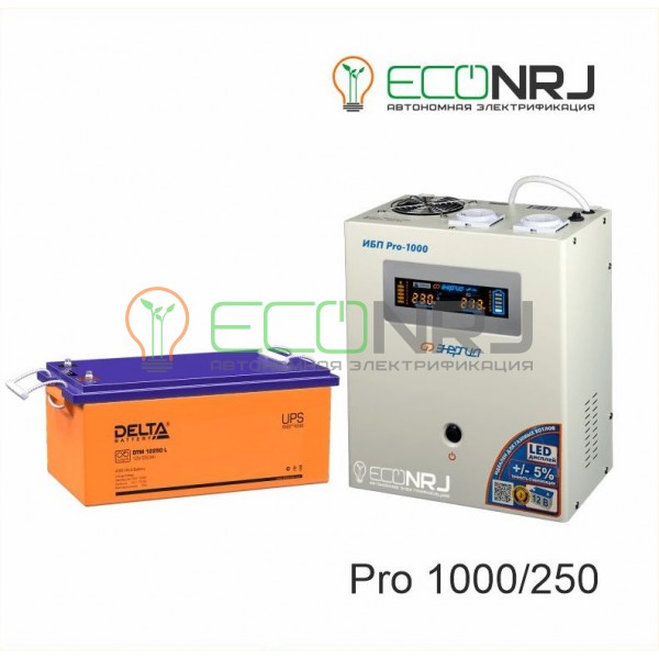 Инвертор (ИБП) Энергия PRO-1000 + Аккумуляторная батарея Delta DTM 12250 L