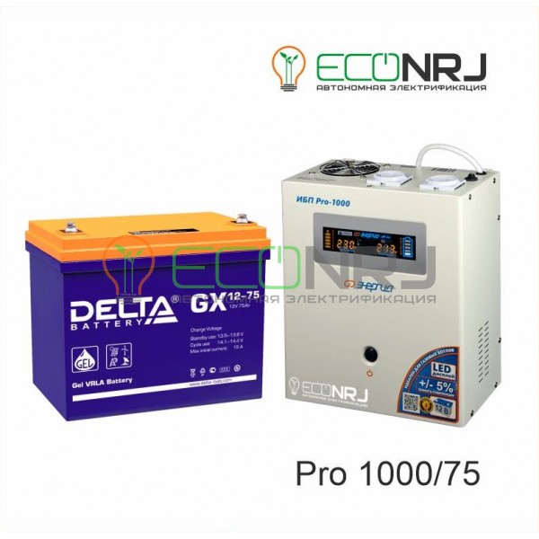 Инвертор (ИБП) Энергия PRO-1000 + Аккумуляторная батарея Delta GX 1275