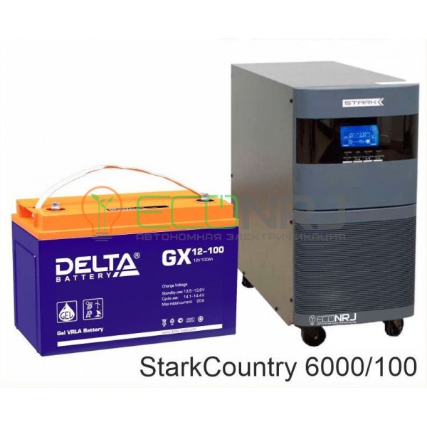 Инвертор (ИБП) Stark Country 6000 Online, 12А + АКБ Delta GX 12-150